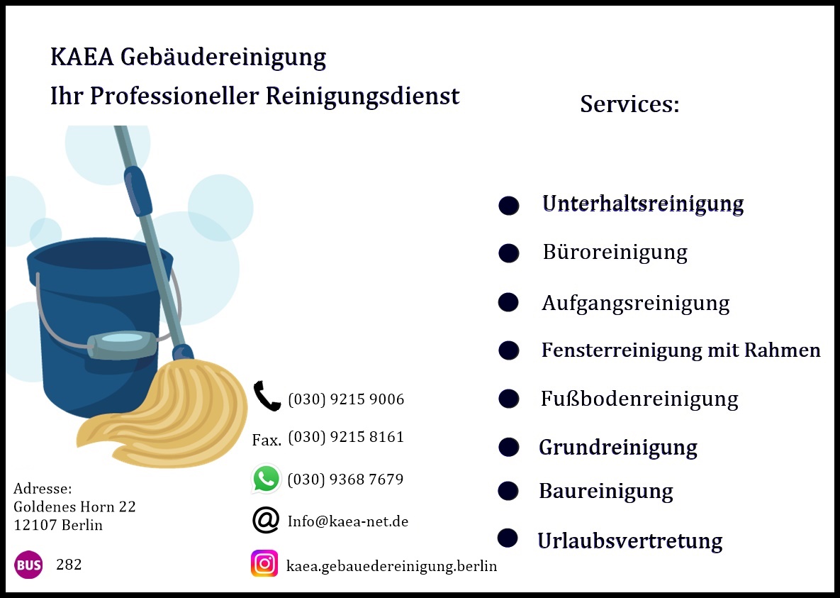 Unterhaltsreinigung Ihrer Räumlichkeiten in Berlin